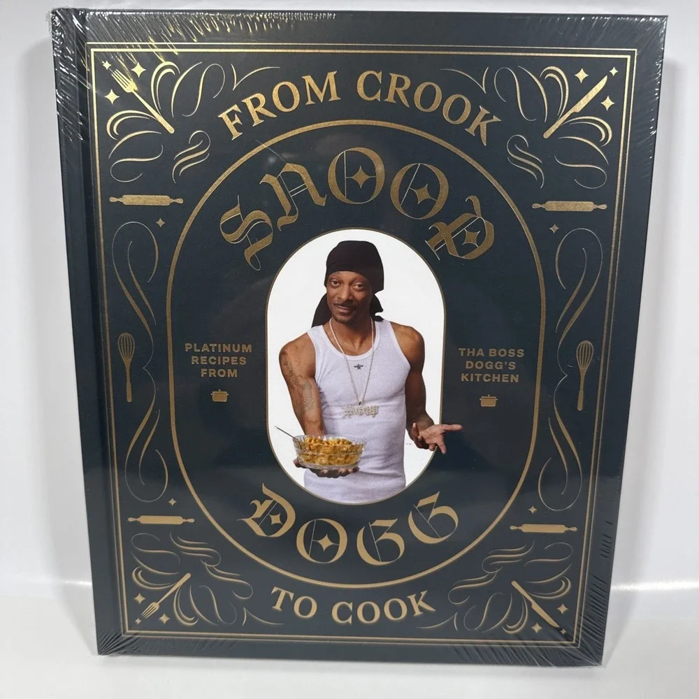 Snoop Dogg From Crook to Cook Cookbook Adult OS Black Gold Platinum Recipes New